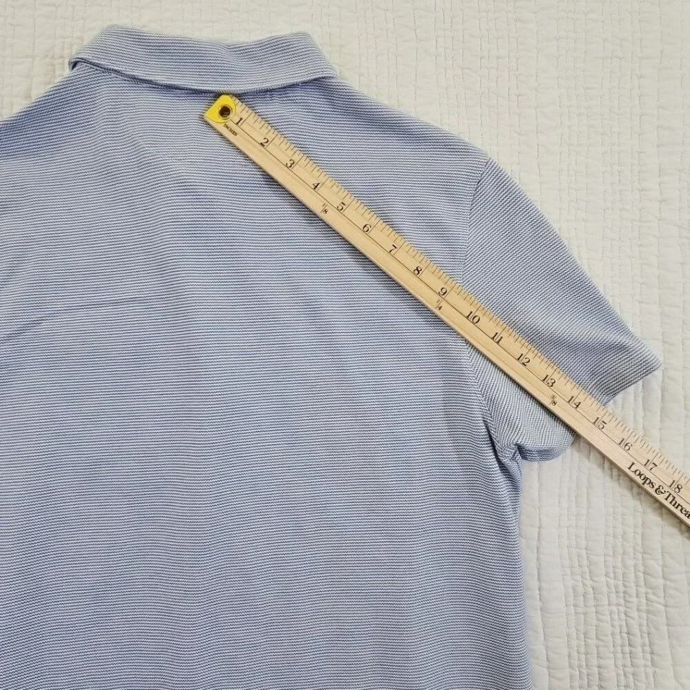 Banana Republic Shirt Men's Medium Performance Pique Polo Blue Pocket 785166 EUC